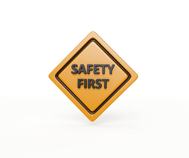Saferty first sign isolated on white background.3d illustration.Stock photo