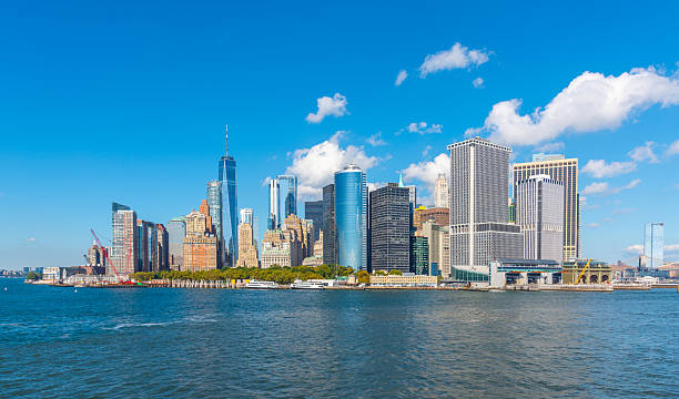 istock Lower Manhattan skyline seen from the water on a sunny day 2210706337
