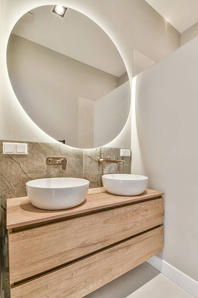 istock Bathroom with marble walls 2210711425