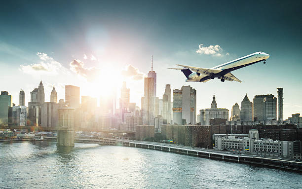 istock airplane in the downtown of manhattan 2210714519