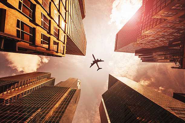 istock airplane in the downtown of manhattan 2210714530