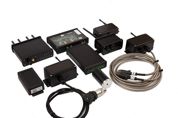 istock Modern electronic circuits on a white background, a set of various devices 2210715468
