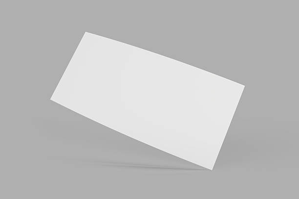 istock Realistic Dl Flyer Blank Mockup template isolated on background. Empty 3d landscape paper template for flyer, wedding invitation, postcard, gift card, note cards, voucher, greeting card, brochure 2210719111