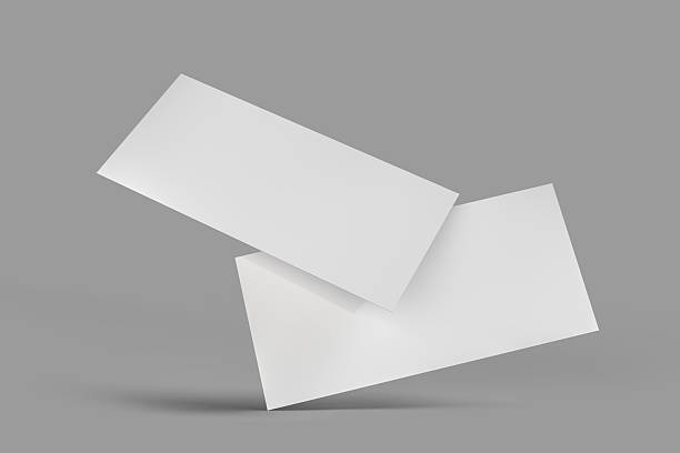 istock Realistic Dl Flyer Blank Mockup template isolated on background. Empty 3d landscape paper template for flyer, wedding invitation, postcard, gift card, note cards, voucher, greeting card, brochure 2210719120