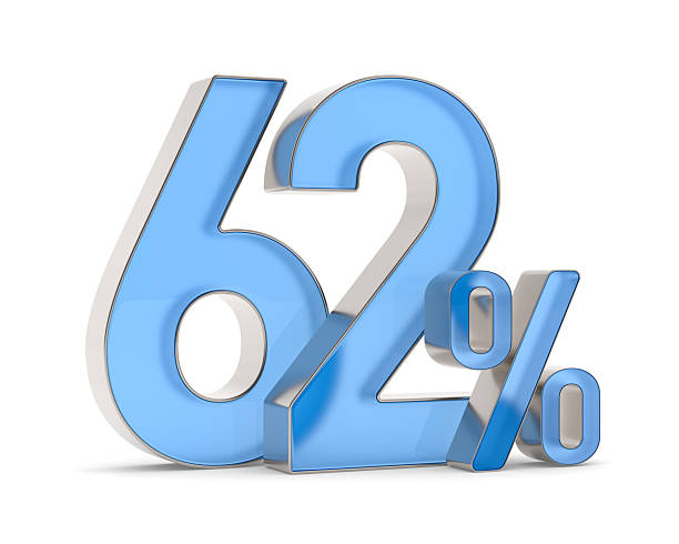 istock Sixty two percent on white background. Isolated 3D illustration 2210723061