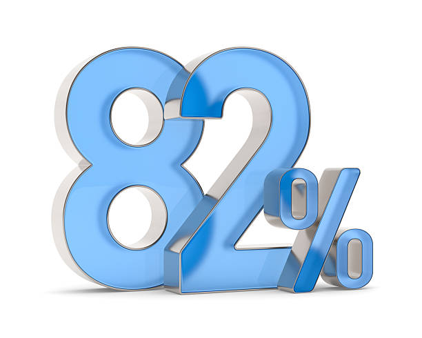 istock Eighty two percent on white background. Isolated 3D illustration 2210723076