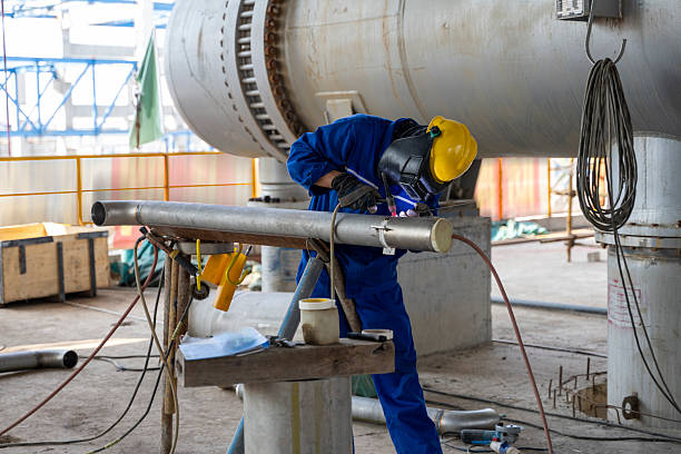 istock A worker is welding steel pipes on the construction site 2210730291