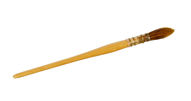 wooden watercolor brush tool isolated