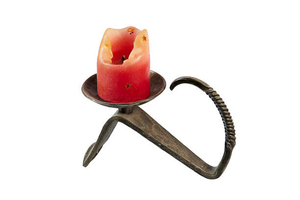 colored candles in a candlestick (3D rendering)
