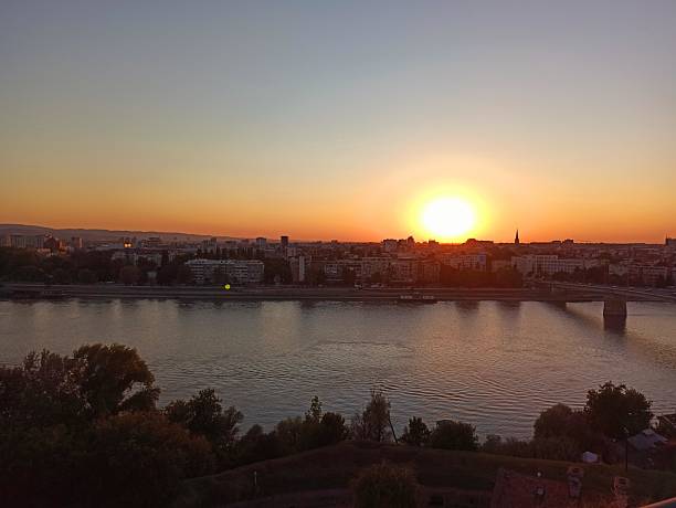 Golden hour over the river.