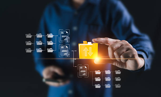 istock The concept of storing data files with digital technology systems, collecting software files, and various company data. A business related to renting storage space for customers on an annual basis. 2210731234