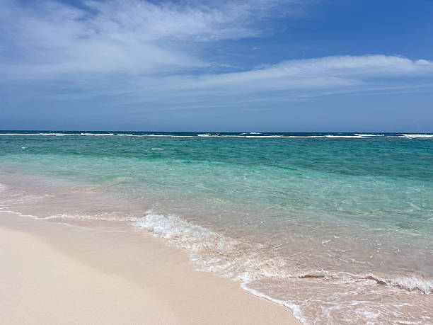 istock Sandy Beach with Clear Blue Water and Sky 2210731832