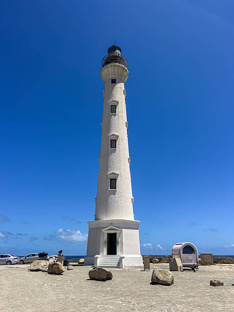 istock Majestic Lighthouse Towering Against Clear Blue Sky 2210731890