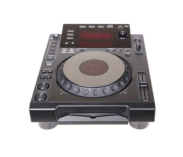 istock Dj cd player and mixer, closeup on white 2210743802