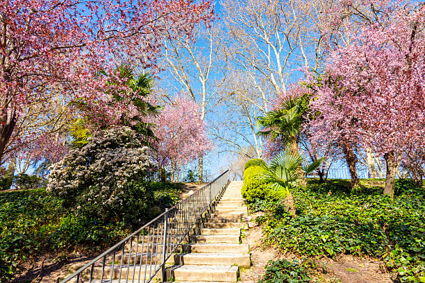 Spring on Principe Pio hill in Madrid, Spain