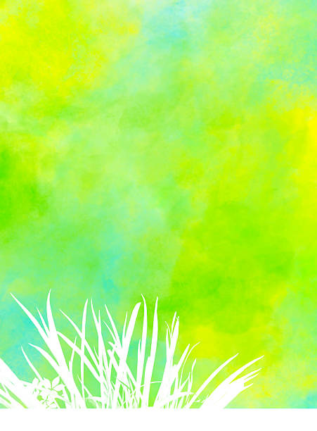 Grass on Green Watercolor Painting - Spring and Summer Background with copy space - poster, wall art, wall decor, wall hanging