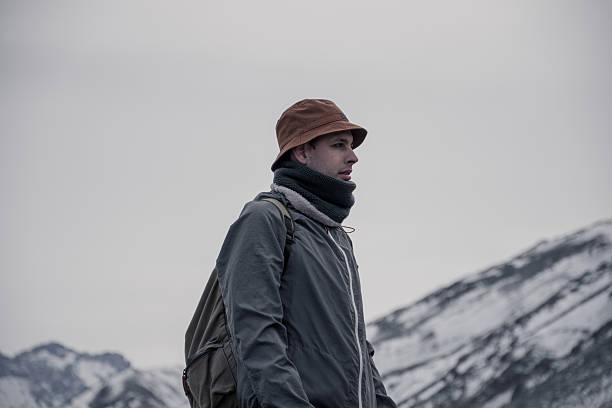 Portrait of man with frozen beard