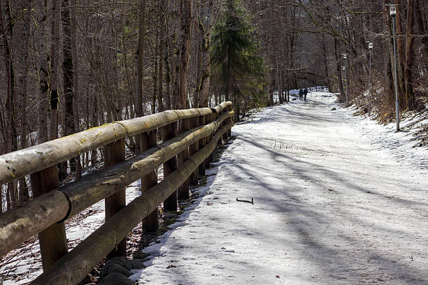 Large wood timber supports underneath bridge.