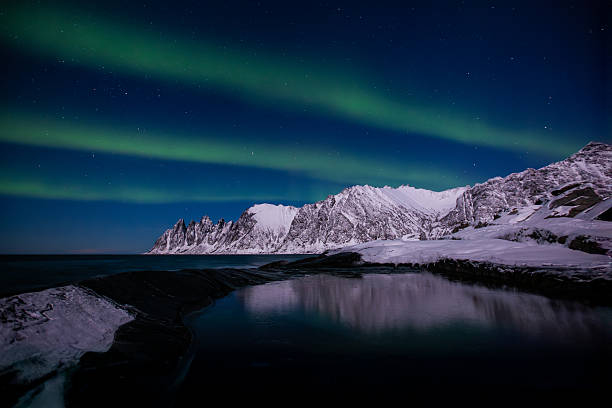 istock Northern Lights Above Snow-Covered Peaks, Senja Island, Norway 2210758131