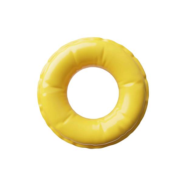 istock Yellow inflatable ring 3D vector icon, realistic lifebuoy swimming rubber ring toy, water activity floating accessory 2210764359