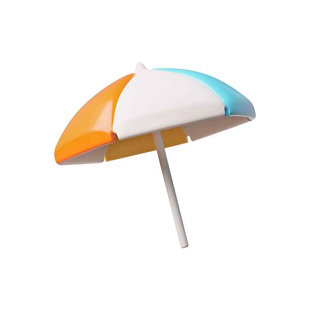 istock 3D vector illustration of beach striped umbrella. Sun protection. 2210764369
