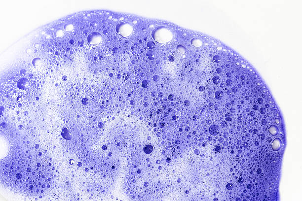 Violet blonde dye hair shampoo foam texture