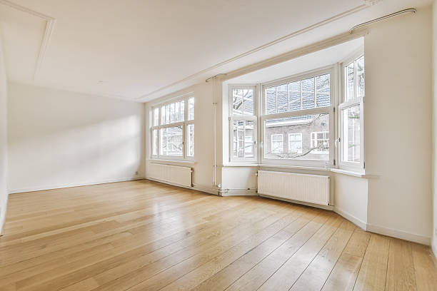 istock Room with windows and parquet floor 2210773317