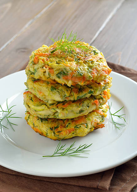istock Homemade diet vegetable cutlet from zucchini, carrot, herbs 2210773663