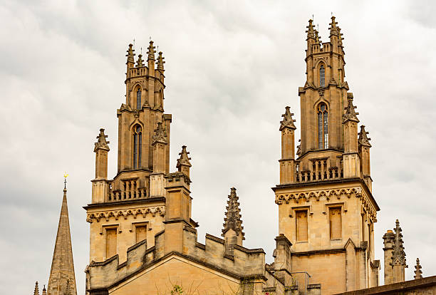 Oxford, UK – 20th March 2024: The building detail and architectural features of the building located at in Oxford, Oxfordshire, England, United Kingdom, Great Britain, Europe. Taken at the Gladstone Link university library area near Hertford College.No people seen in the photograph.