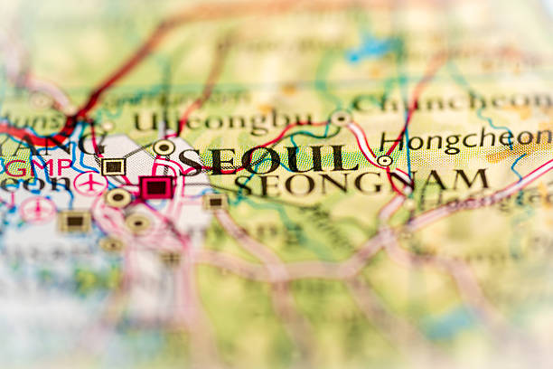 istock Seoul, South Korea highlighted on a world map. 2210781012