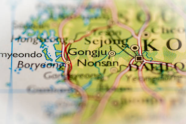 istock Gongju, South Korea highlighted on a world map. 2210781391