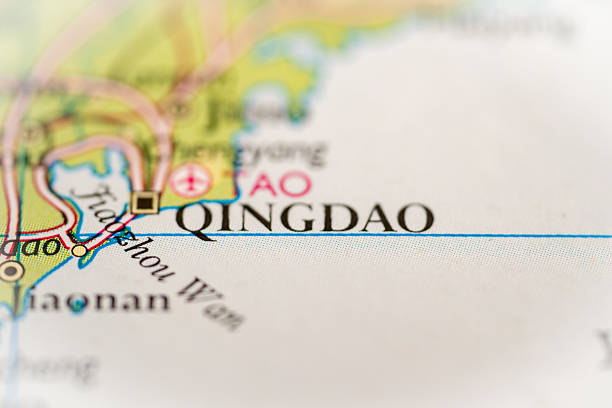 istock Qingdao, China highlighted on a world map. 2210783287
