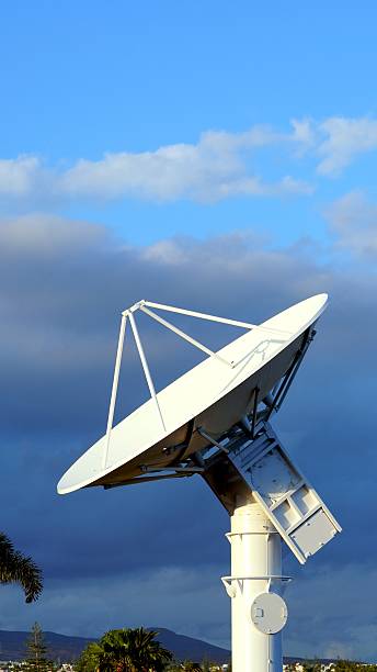 istock Large aerospace radar antenna pointing at the sky 2210789557