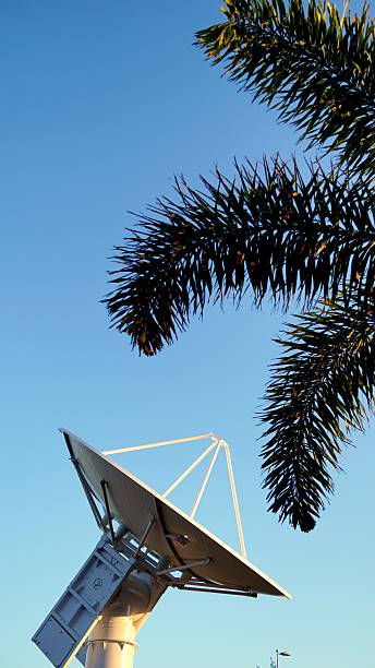 istock Parabolic radar antenna pointing at the sky 2210789564