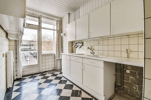 istock Amazing kitchen design with black and white floor 2210795244