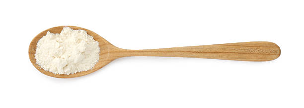 istock Baking powder in spoon isolated on white, top view 2210806920