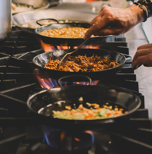 istock Gourmet restaurant kitchen where rice dishes are cooked 2210807149