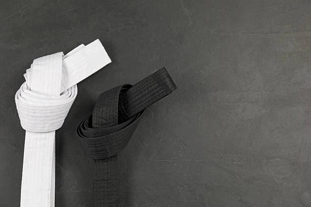 Unrecognizable person exercising karate.