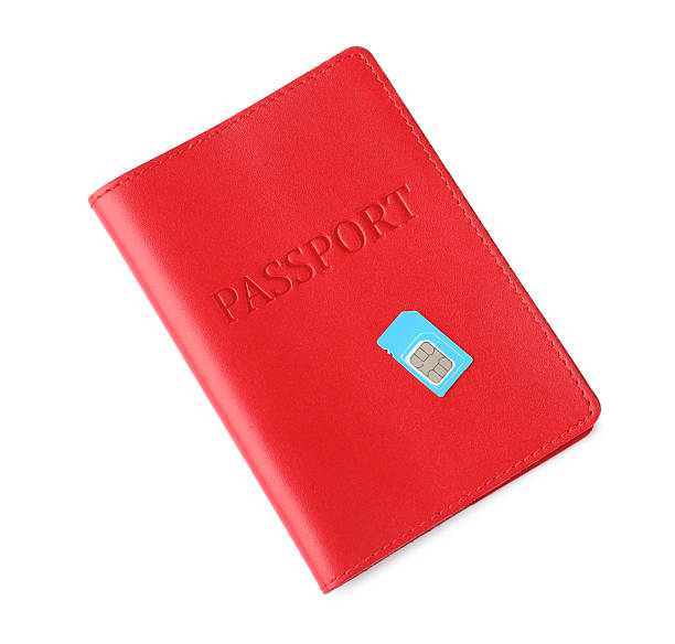 istock Passport and SIM card isolated on white, top view 2210807302