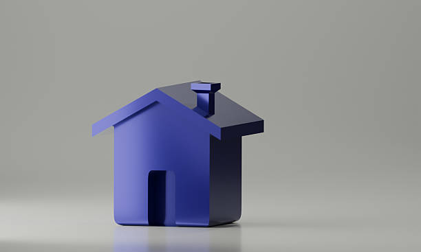 istock Isolated Blue Miniature House Model on a Neutral Background, Representing Real Estate or Property Concepts 2210808440