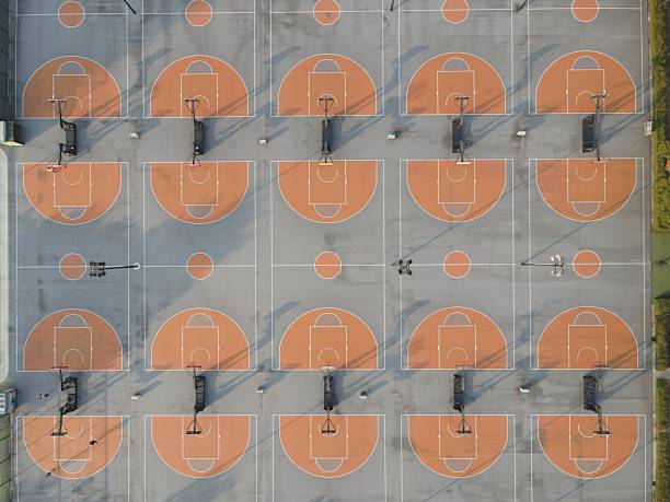 istock Outdoor basketball courts in parallel 2210814388