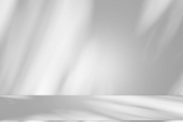 istock Wall interior background, studio and backdrops show products.with shadow from window color white . background for text insertion and presentation product 2210819590