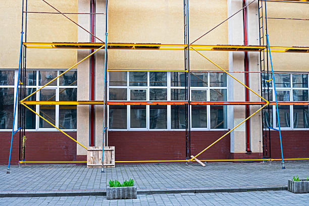 istock building structures on the restoration building after shelling 2210822156