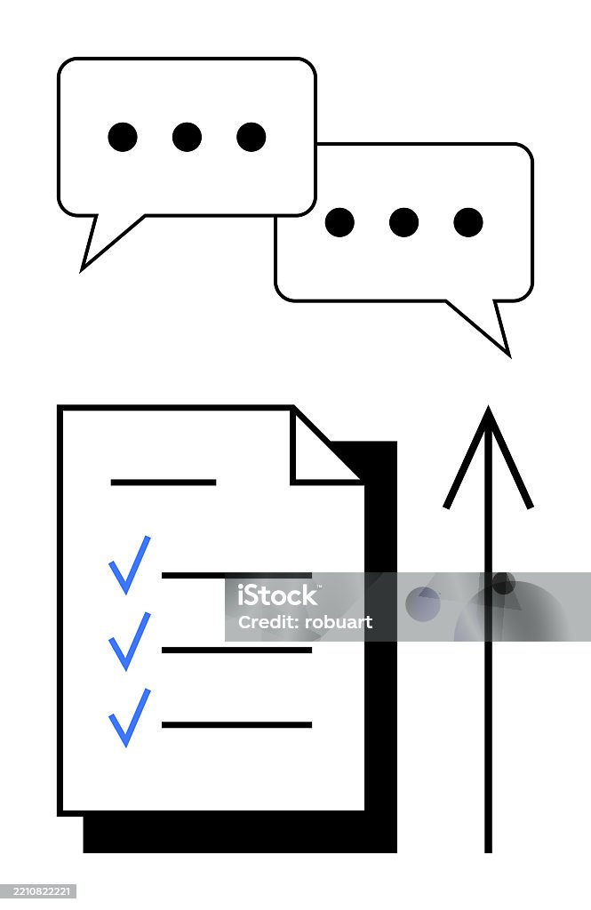 Communication And Task Completion Concept With Speech Bubbles And ...