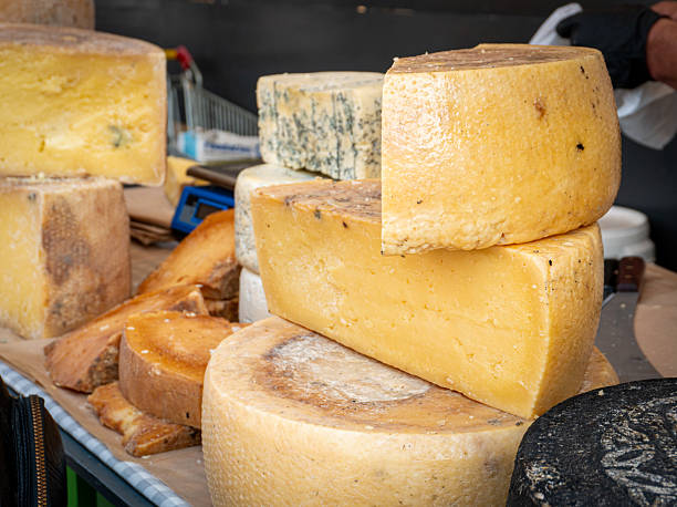 istock Assorted cheese varieties at a market stall 2210824449