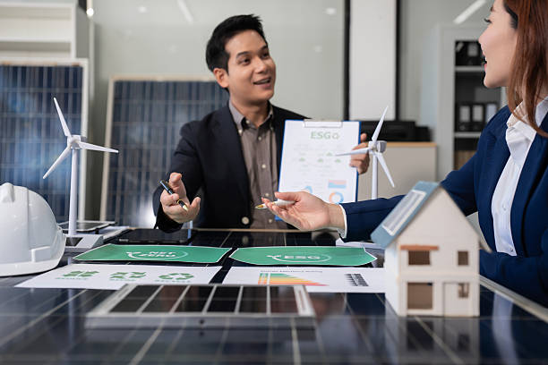 istock Sustainable development with renewable energy solutions, ecology concept, green business. 2210842495