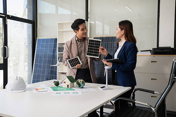 istock Sustainable development with renewable energy solutions, ecology concept, green business. 2210842509