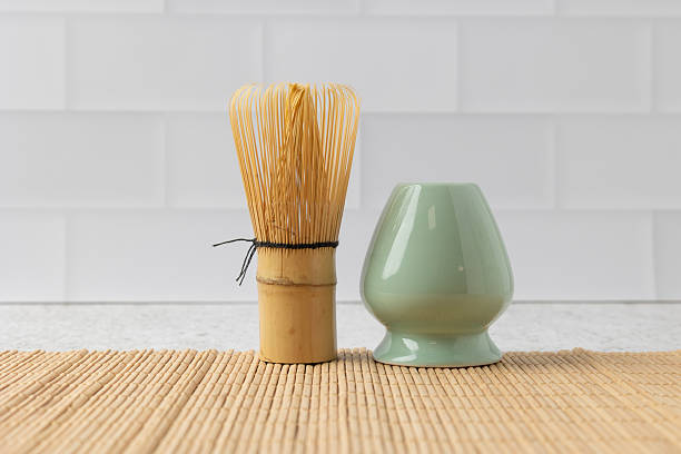 istock Traditional japanese matcha tea set on bamboo mat 2210846918
