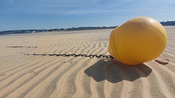 istock Buoy on the sand at low tide in Erquy, Brittany 2210848385