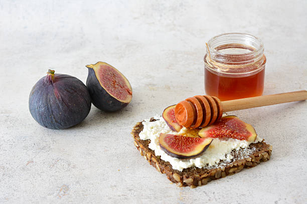 istock Fig and Honey Toast with ricotta and wholegrain bread 2210848951